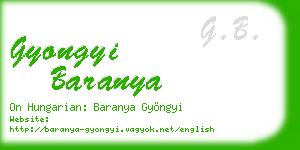 gyongyi baranya business card